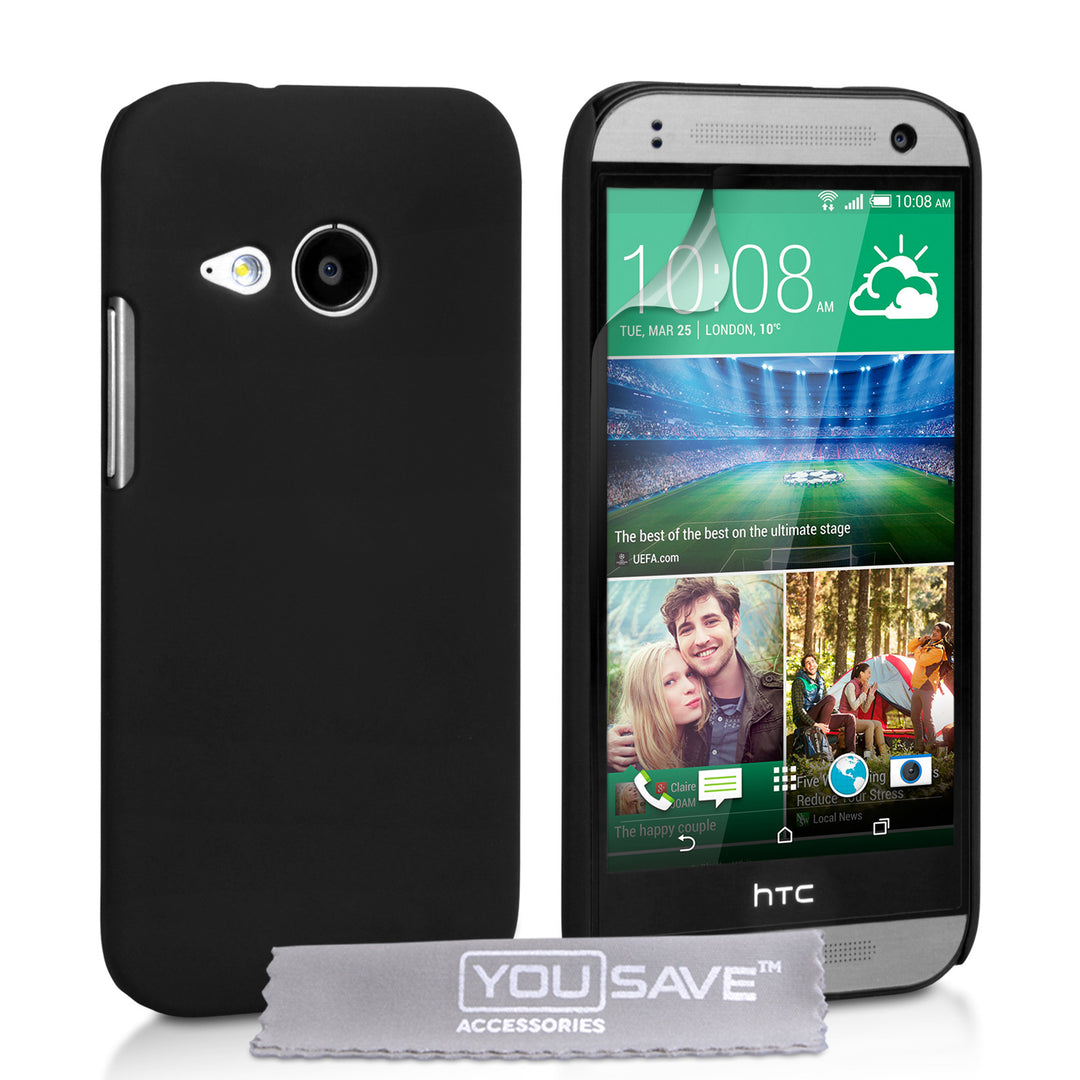YouSave Accessories HTC One Mini 2 Hard Hybrid Case - Black