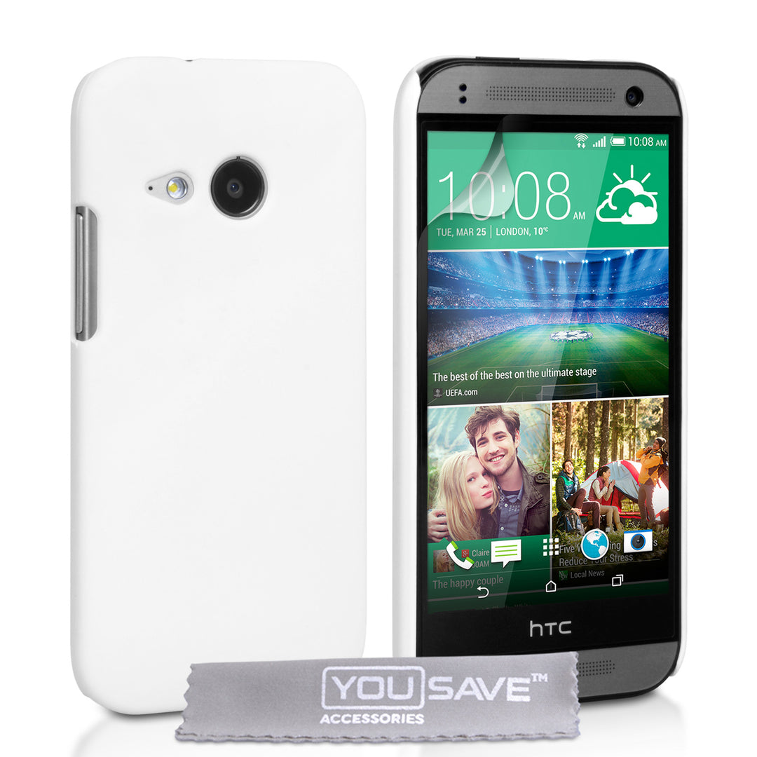YouSave Accessories HTC One Mini 2 Hard Hybrid Case - White