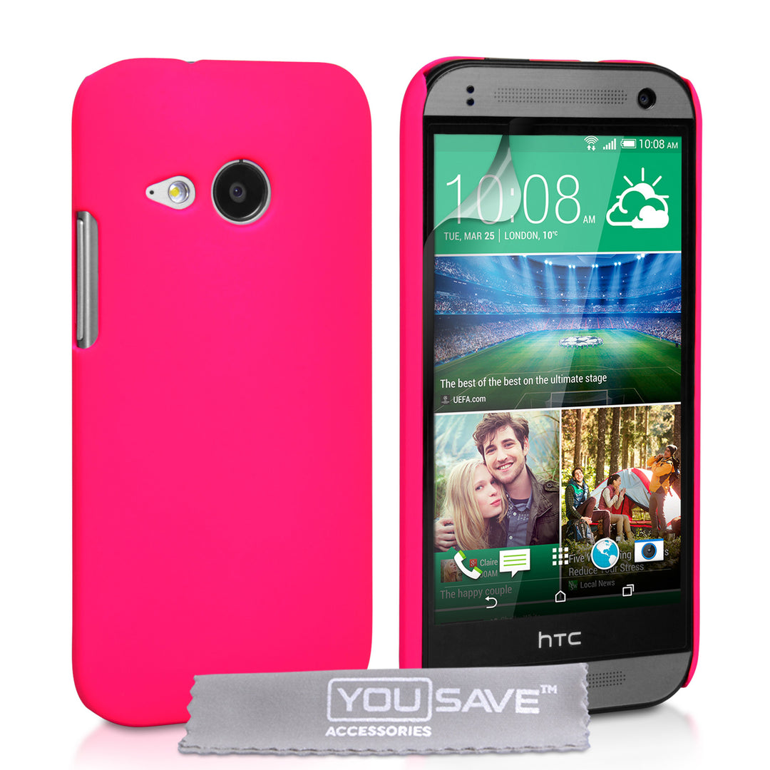 YouSave Accessories HTC One Mini 2 Hard Hybrid Case - Hot Pink