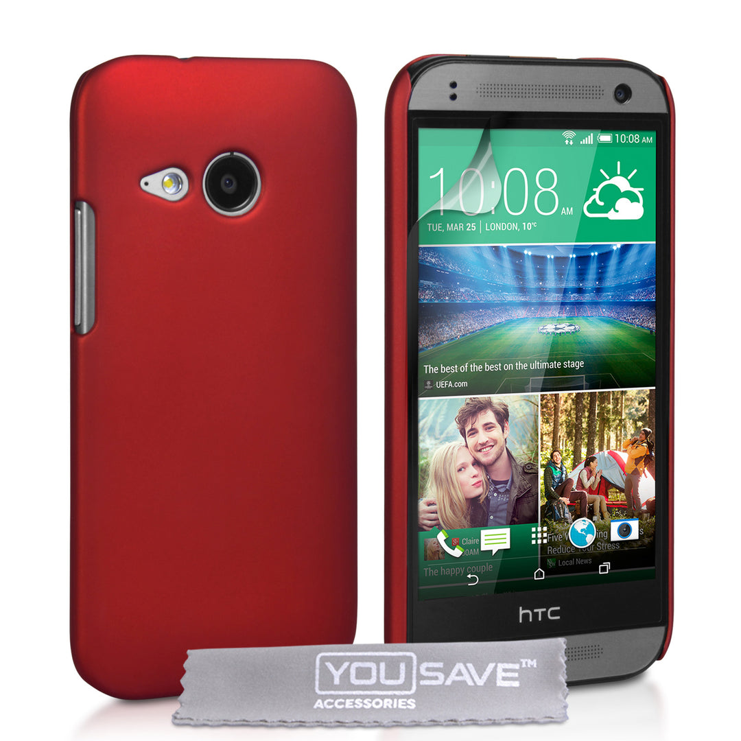 YouSave Accessories HTC One Mini 2 Hard Hybrid Case - Red