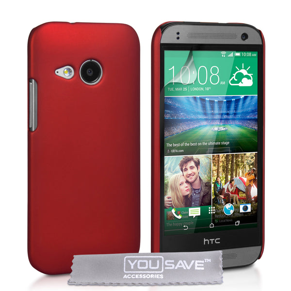 YouSave Accessories HTC One Mini 2 Hard Hybrid Case - Red