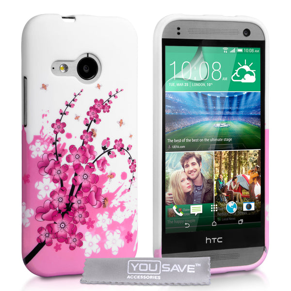 YouSave Accessories HTC One Mini 2 Floral Bee Silicone Gel Case
