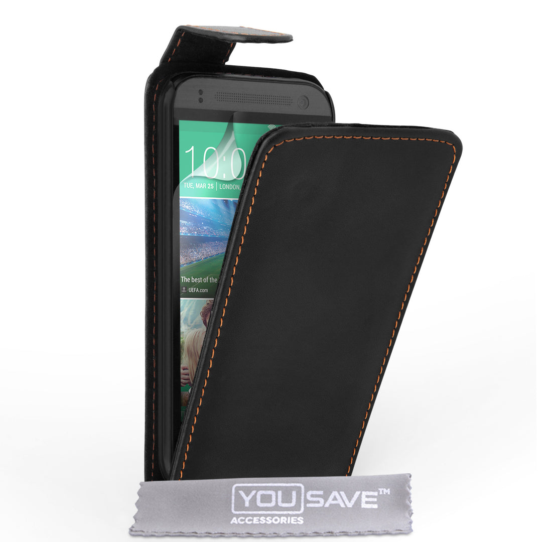 YouSave Accessories HTC One Mini 2 Leather-Effect Flip Case - Black