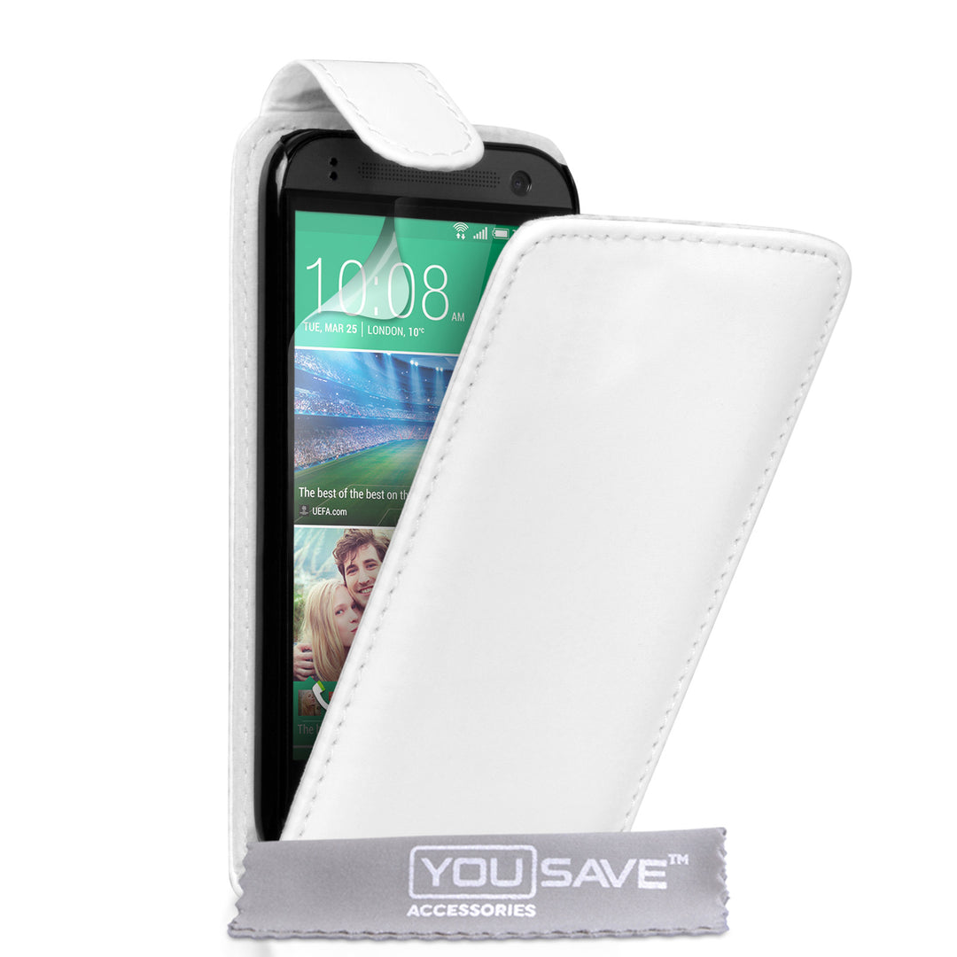 YouSave Accessories HTC One Mini 2 Leather-Effect Flip Case - White