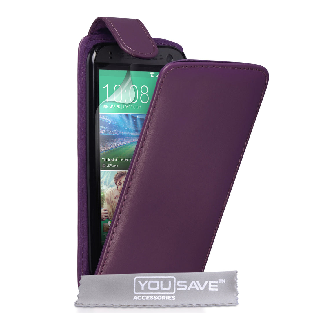 YouSave Accessories HTC One Mini 2 Leather-Effect Flip Case - Purple