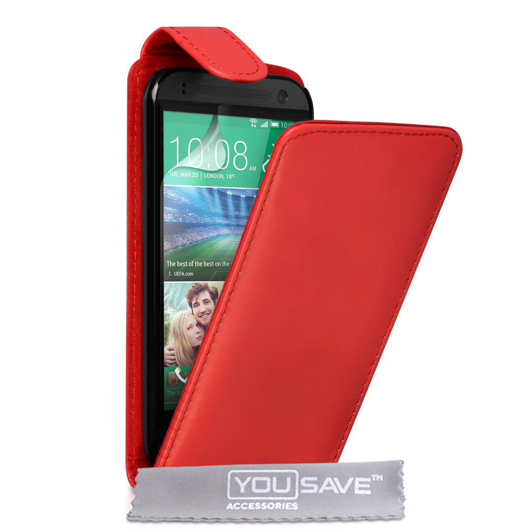 YouSave Accessories HTC One Mini 2 Leather-Effect Flip Case - Red