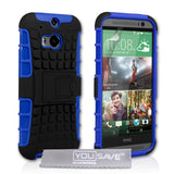 YouSave Accessories HTC One M8 Stand Combo Case - Blue / Black