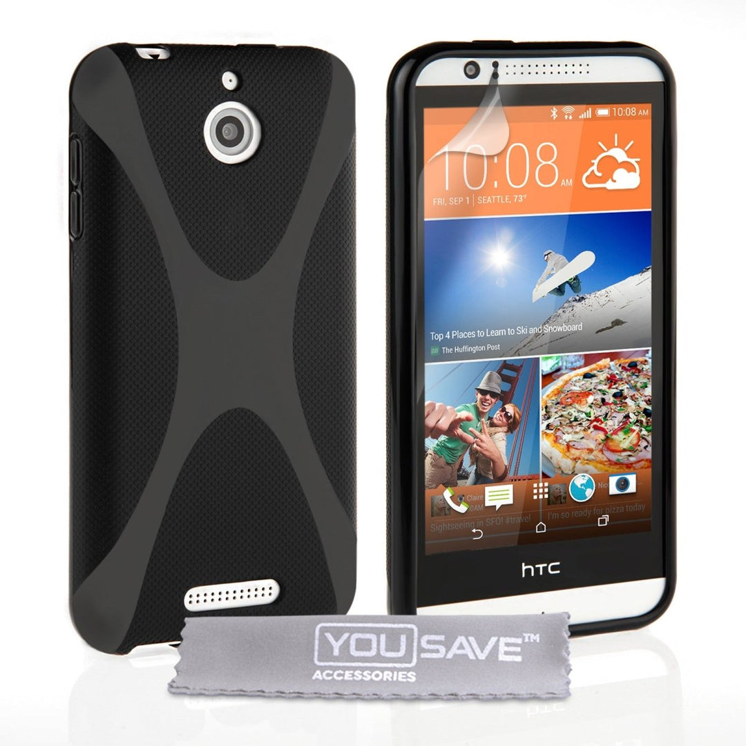 Yousave Accessories HTC Desire 510 Silicone Gel X - Line Case - Black - Mobile Madhouse