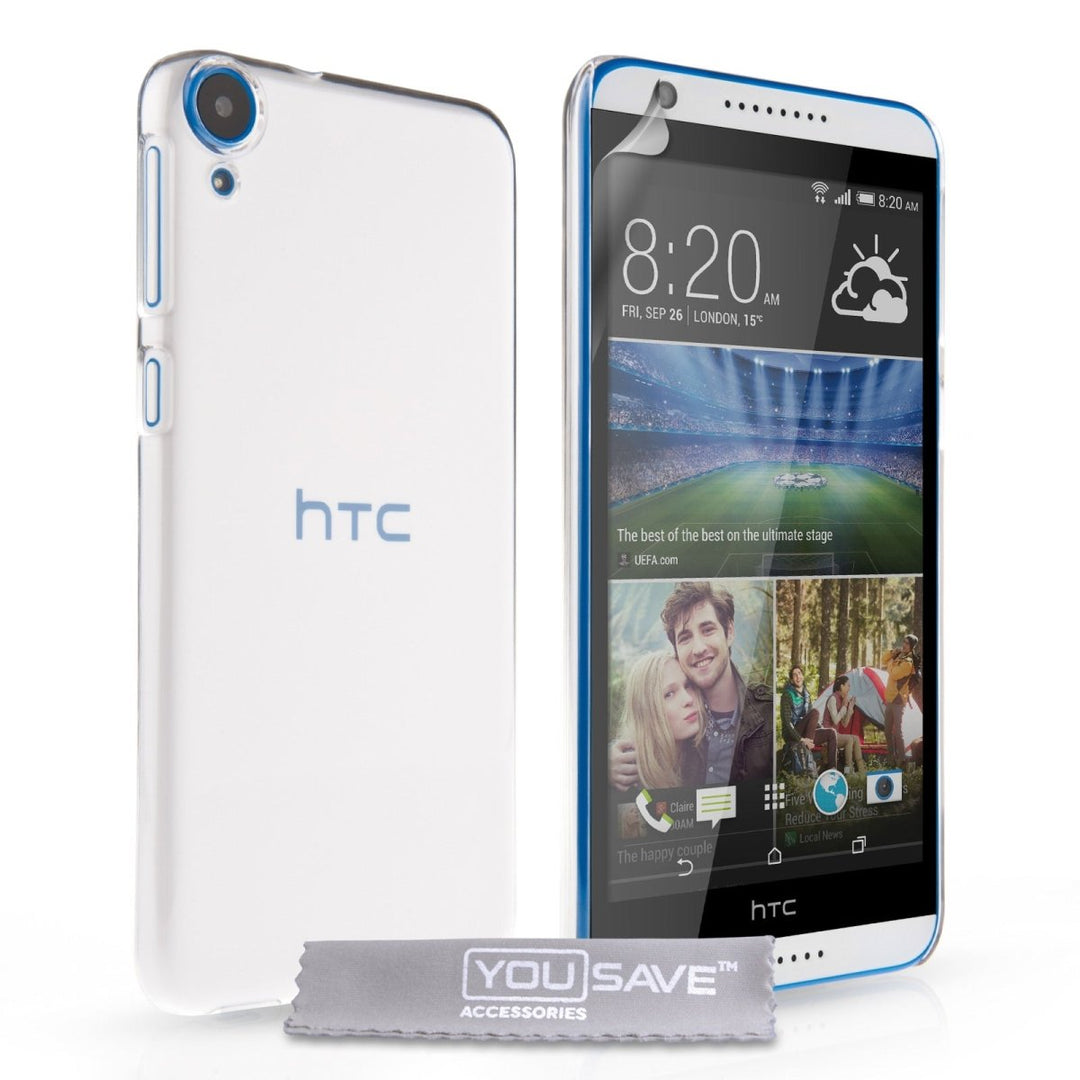 Yousave Accessories HTC Desire 820 Hard Hybrid Case - Black - Mobile Madhouse