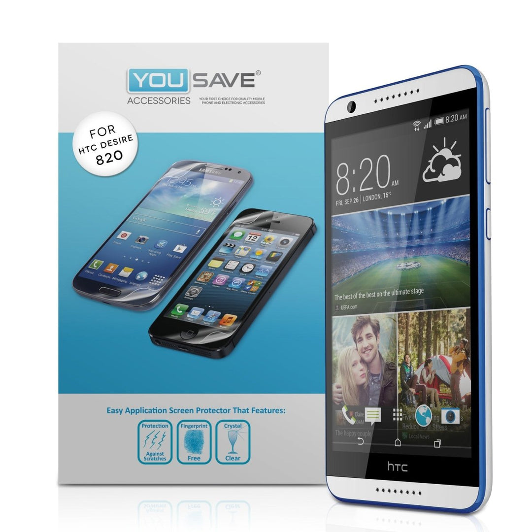 Yousave HTC Desire 820 Screen Protectors - 3 Pack - Mobile Madhouse