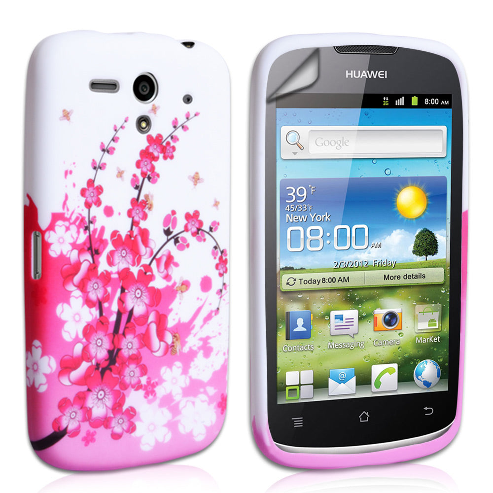 YouSave Accessories Huawei Ascend G300 Floral Bee Silicone Gel Case