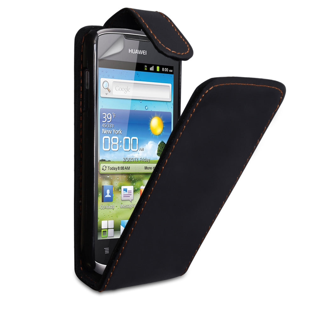 YouSave Huawei Ascend G300 Leather Effect Flip Case - Black