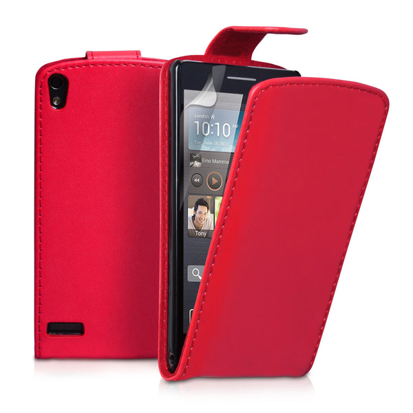 YouSave Accessories Huawei Ascend P6 Leather-Effect Flip Case - Red