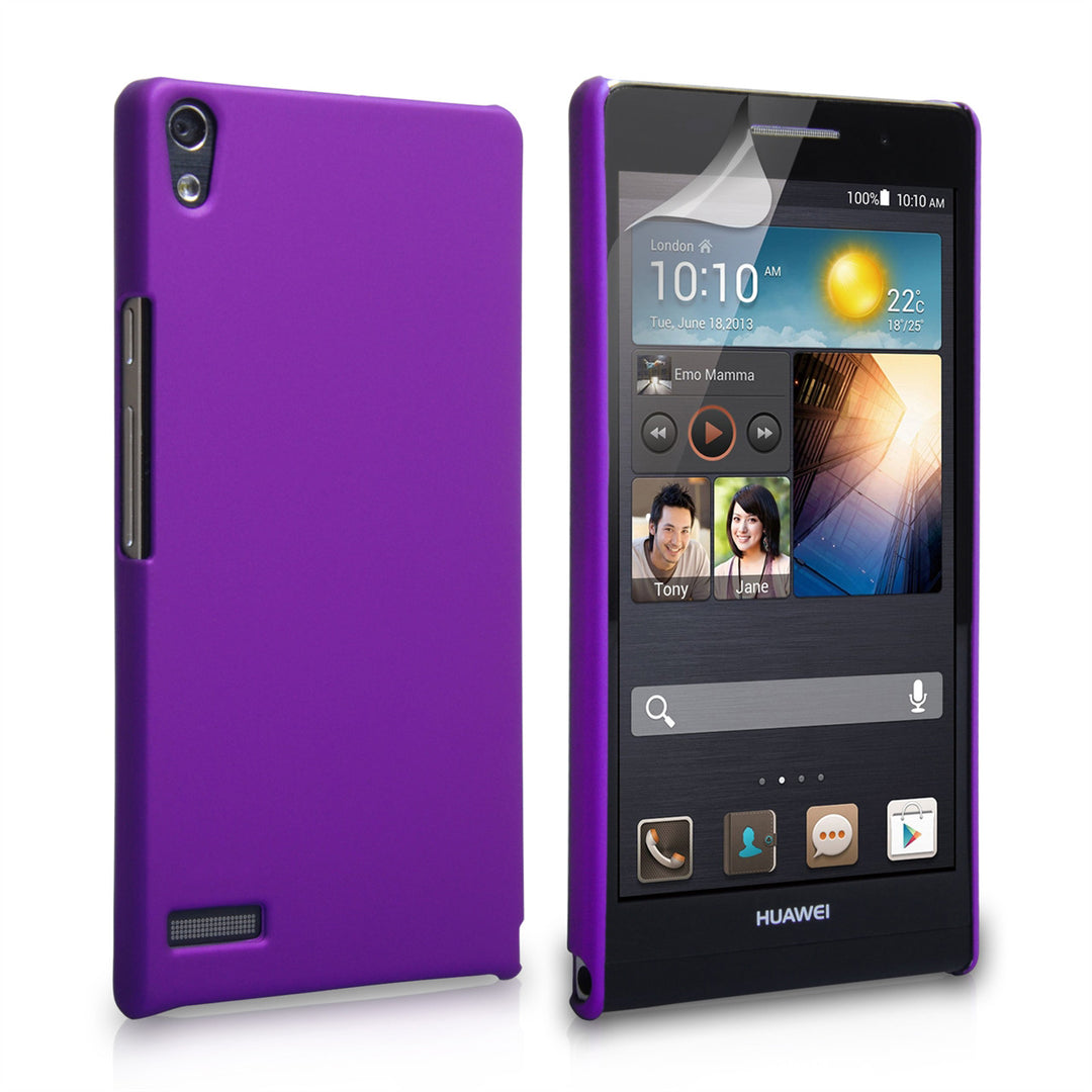 YouSave Accessories Huawei Ascend P6 Hard Hybrid Case - Purple