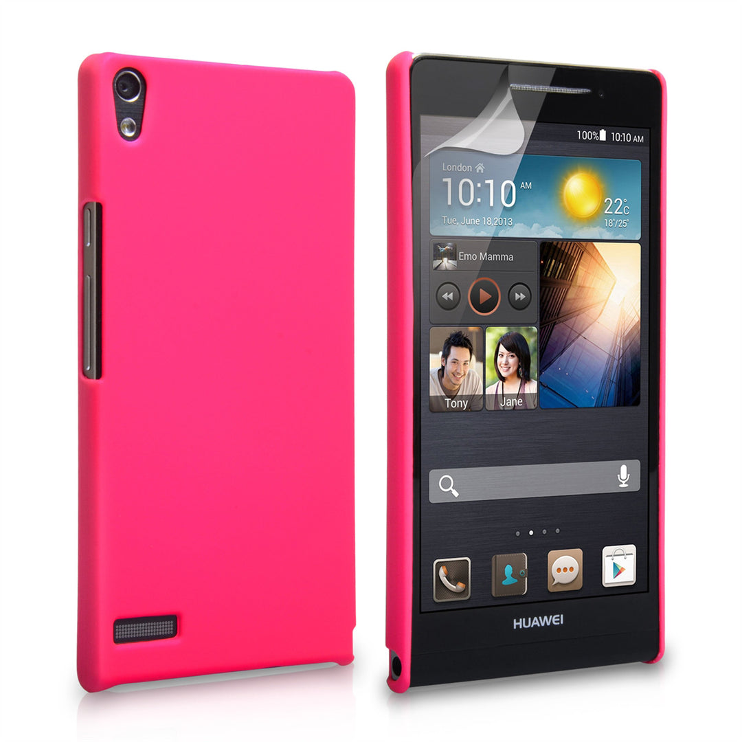 YouSave Accessories Huawei Ascend P6 Hard Hybrid Case - Hot Pink