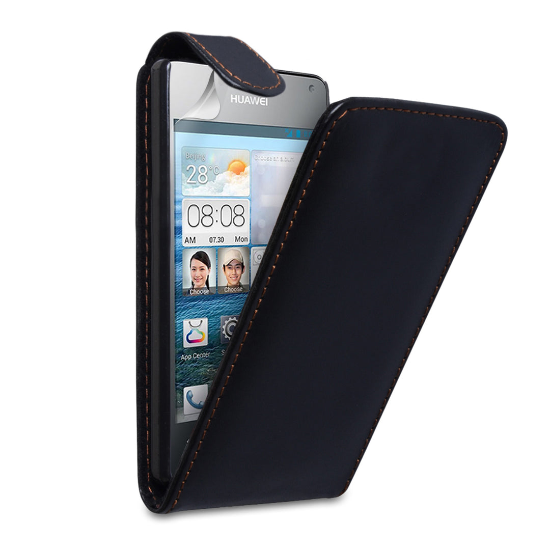 YouSave Huawei Ascend Y300 Leather Effect Flip Case - Black