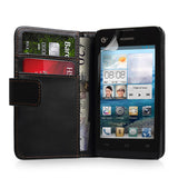 YouSave Huawei Ascend Y300 Leather Effect Wallet Case - Black