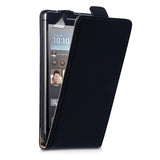 Caseflex Huawei Ascend P6 Real Leather Flip Case - Black