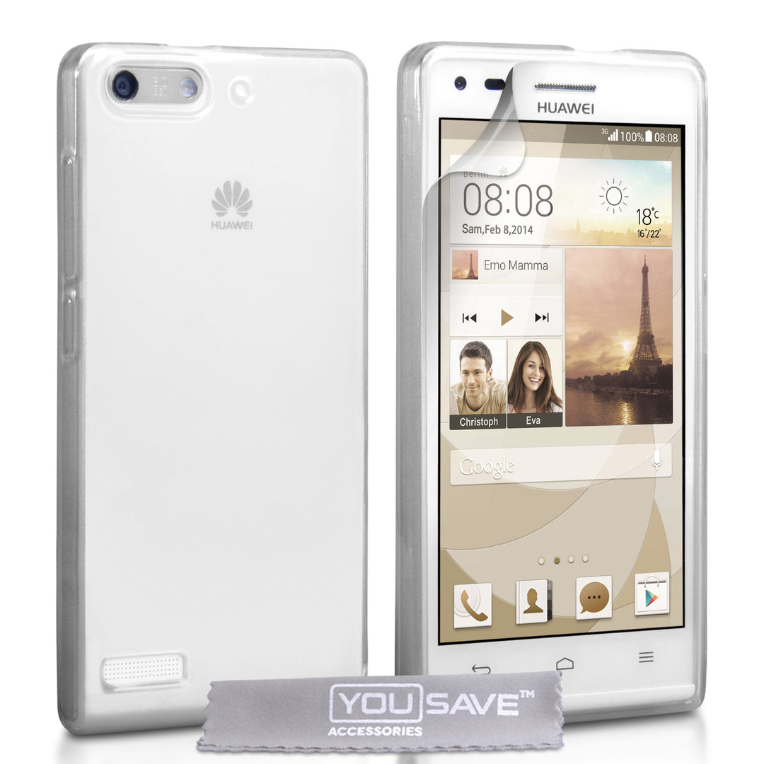 YouSave Accessories Huawei Ascend G6 Silicone Gel Case - Clear
