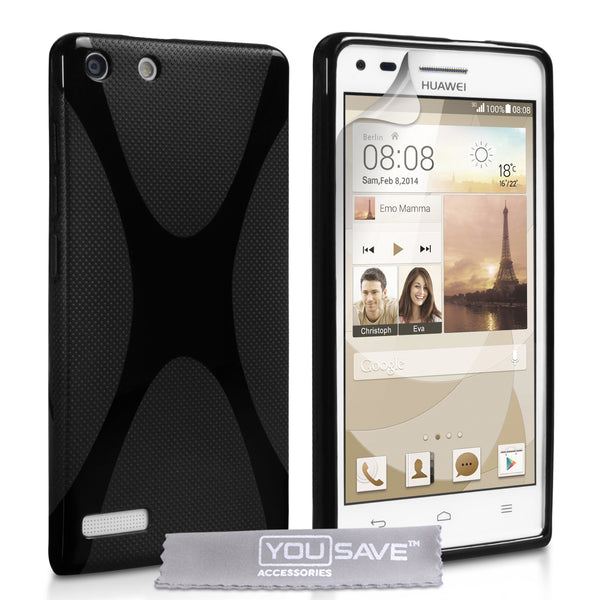 YouSave Accessories Huawei Ascend G6 Silicone Gel X-Line Case - Black