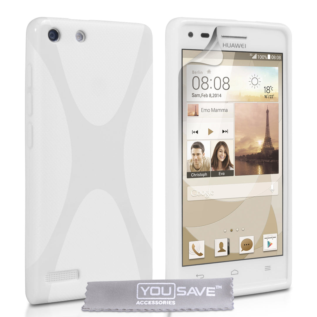 YouSave Accessories Huawei Ascend G6 Silicone Gel X-Line Case - White