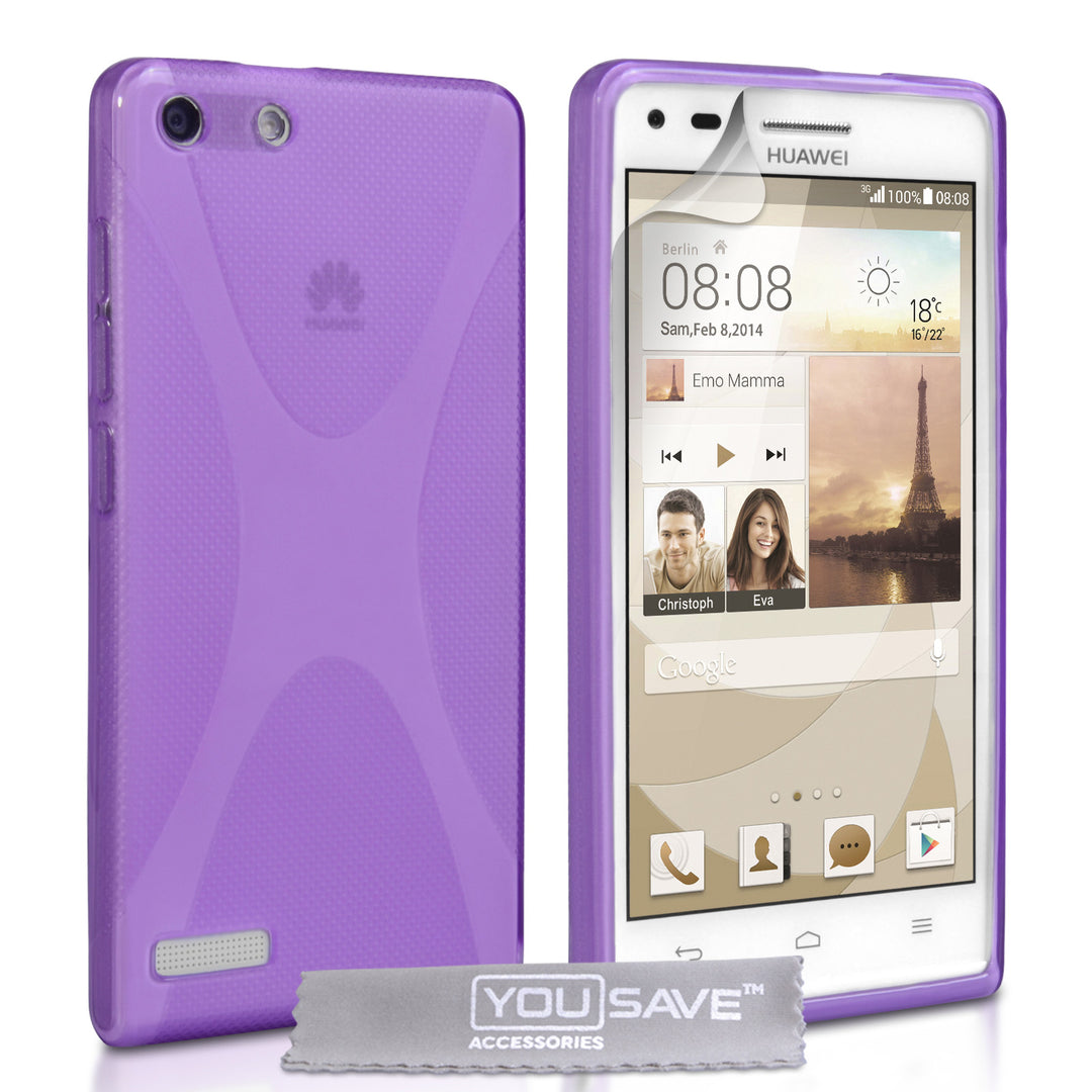 YouSave Accessories Huawei Ascend G6 Silicone Gel X-Line Case - Purple