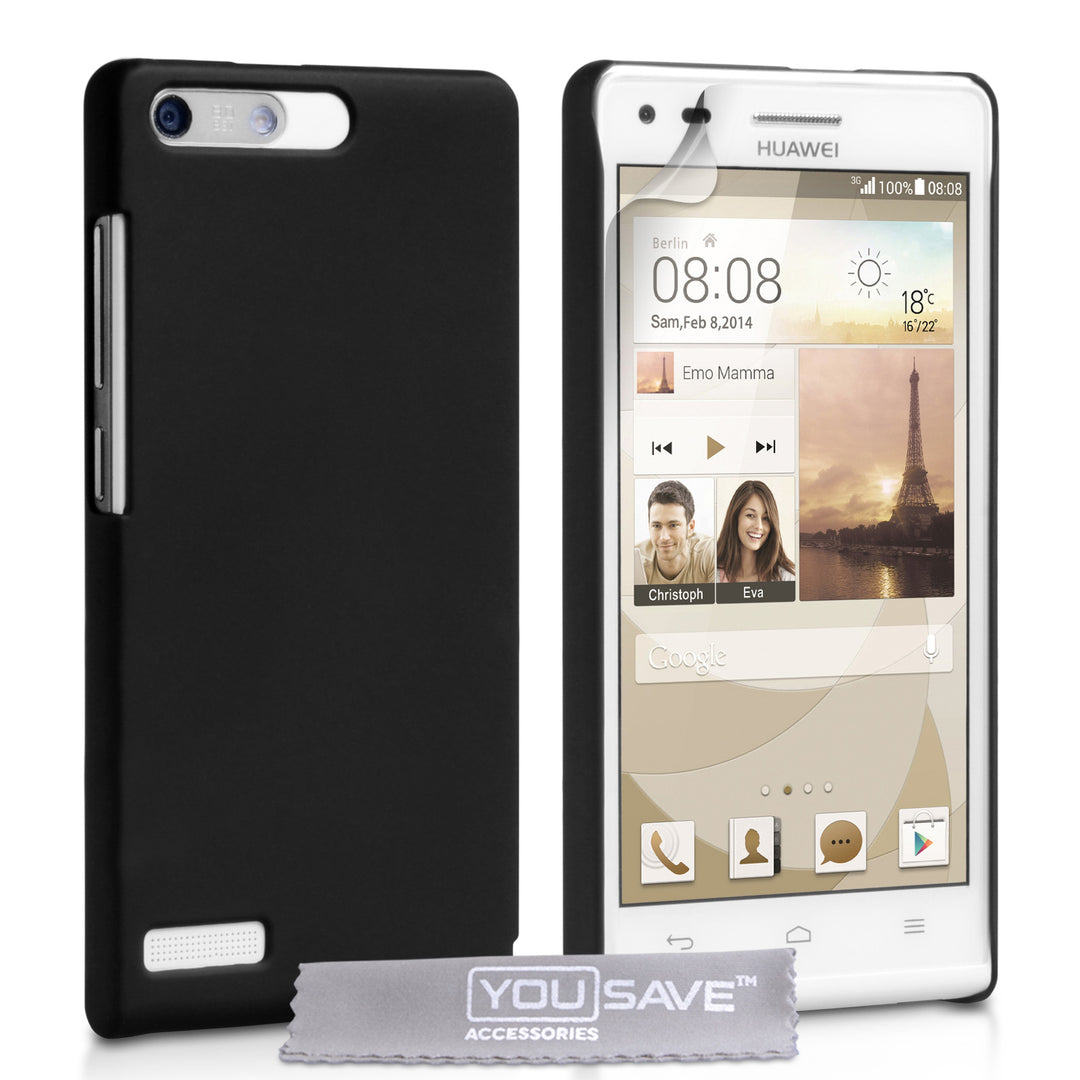 YouSave Accessories Huawei Ascend G6 Hard Hybrid Case - Black