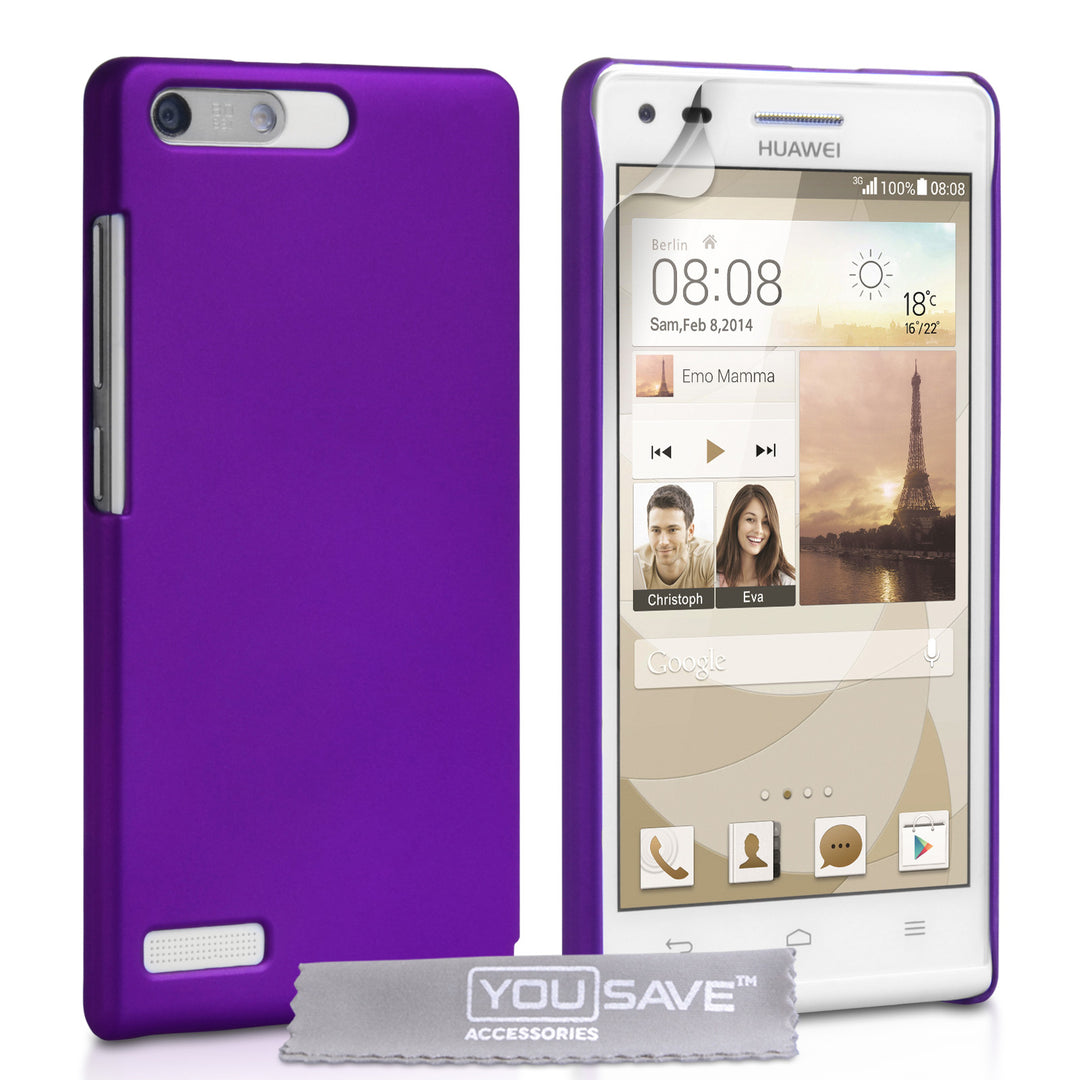 YouSave Accessories Huawei Ascend G6 Hard Hybrid Case - Purple