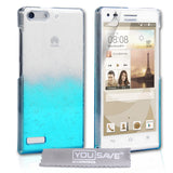 YouSave Accessories Huawei Ascend G6 Raindrop Hard Case - Blue-Clear