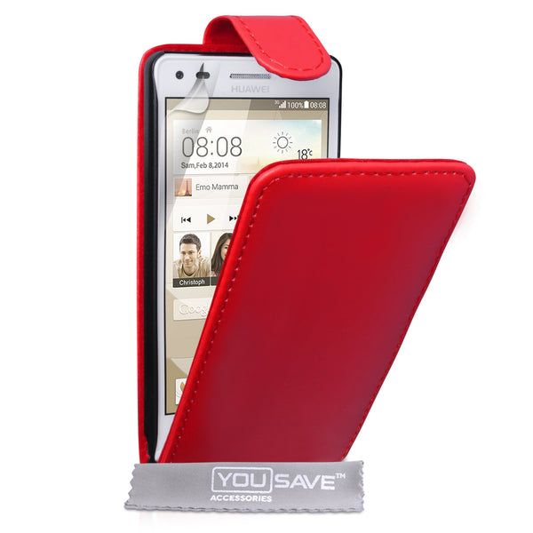 YouSave Accessories Huawei Ascend G6 Leather-Effect Flip Case - Red
