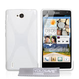YouSave Huawei Ascend G740 Silicone Gel X-Line Case - White