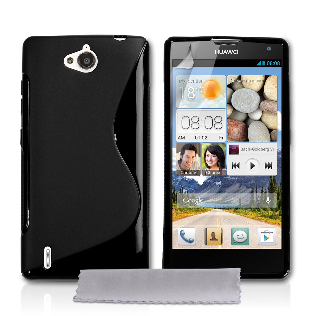 Caseflex Huawei Ascend G740 Silicone Gel S-Line Case - Black