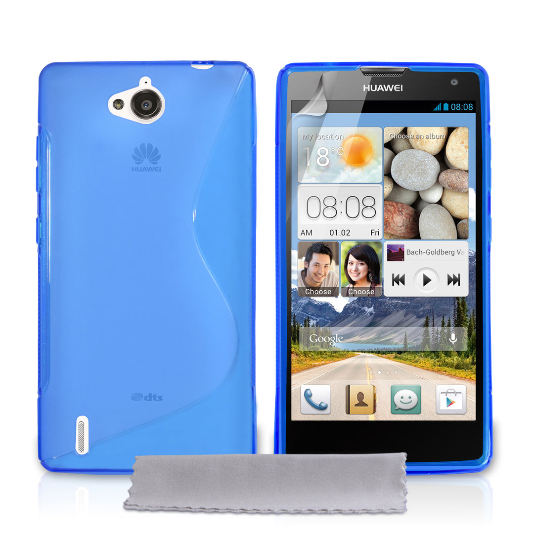Caseflex Huawei Ascend G740 Silicone Gel S-Line Case - Blue