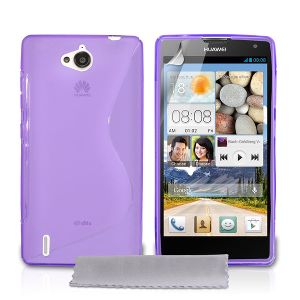 Caseflex Huawei Ascend G740 Silicone Gel S-Line Case - Purple