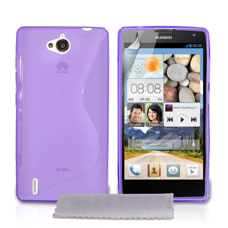 Caseflex Huawei Ascend G740 Silicone Gel S-Line Case - Purple
