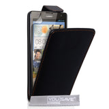 YouSave Huawei Ascend G740 Leather-Effect Flip Case - Black