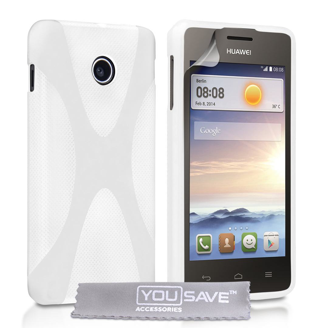 YouSave Huawei Ascend Y330 Silicone Gel X-Line Case - White