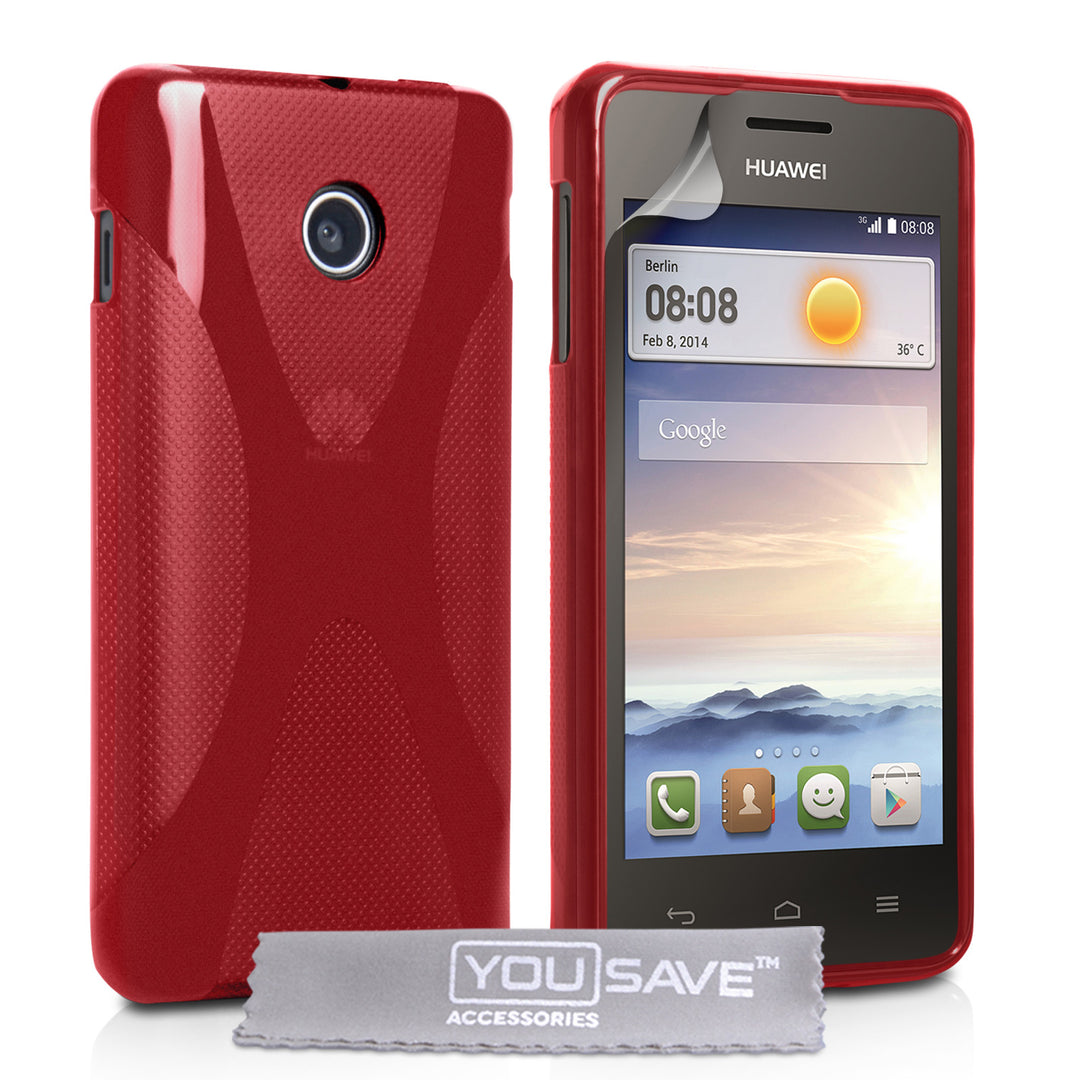 YouSave Accessories Huawei Ascend Y330 Silicone Gel X-Line Case - Red