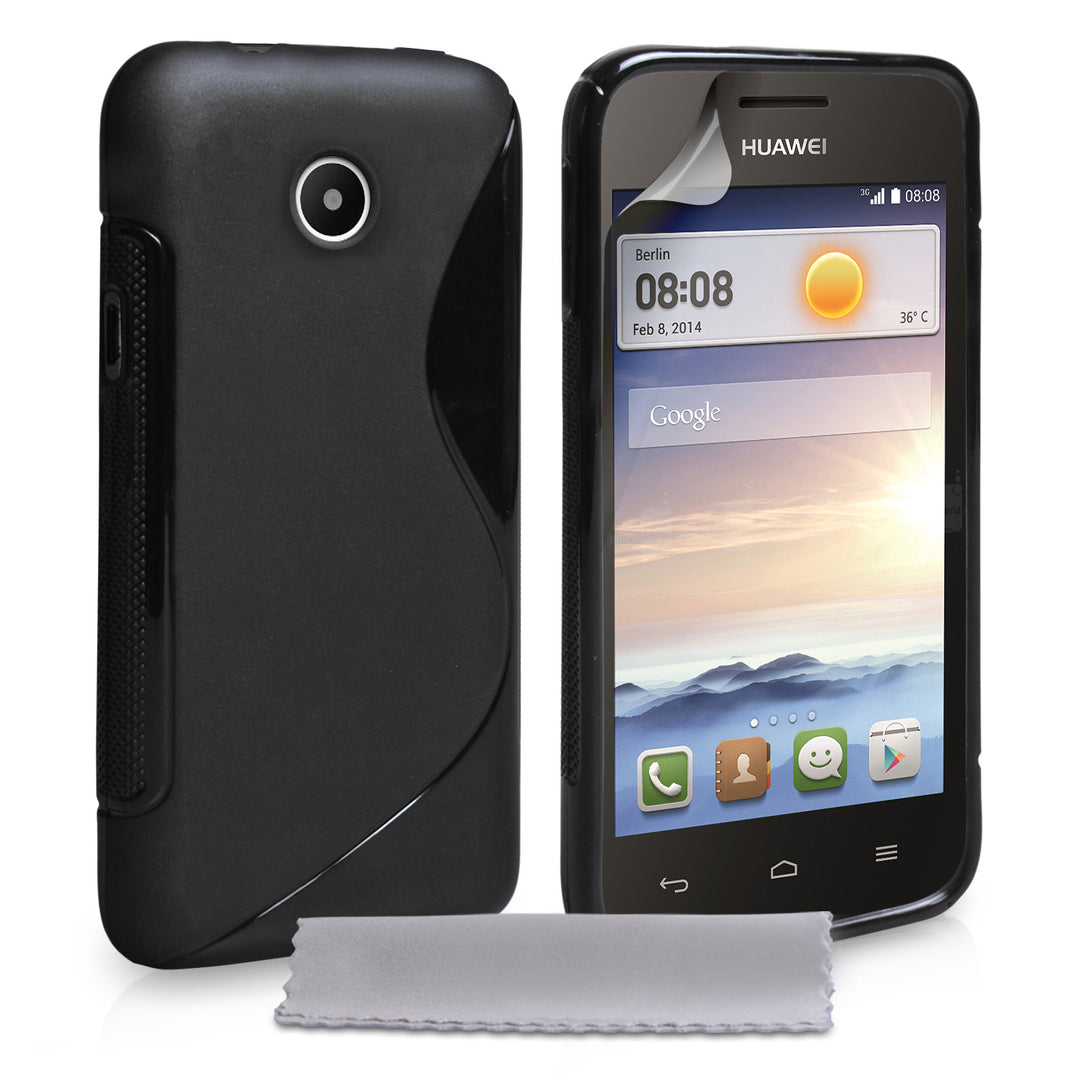 Caseflex Huawei Ascend Y330 Silicone Gel S-Line Case - Black