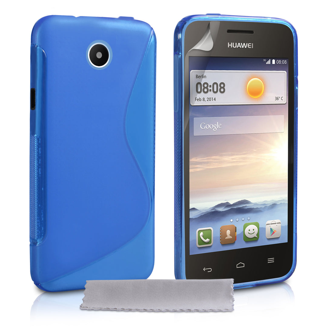 Caseflex Huawei Ascend Y330 Silicone Gel S-Line Case - Blue