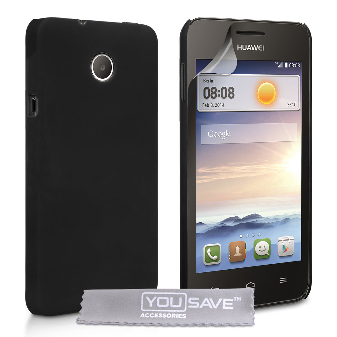YouSave Accessories Huawei Ascend Y330 Hard Hybrid Case - Black