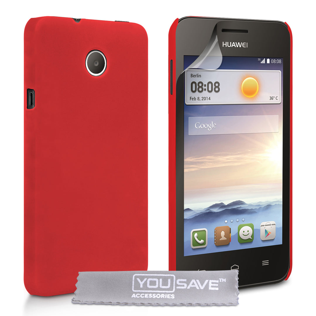 YouSave Accessories Huawei Ascend Y330 Hard Hybrid Case - Red