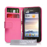 Yousave Accessories Huawei Ascend Y330 Leather-Effect Wallet Case - Hot Pink