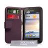 Yousave Accessories Huawei Ascend Y330 Leather-Effect Wallet Case - Purple