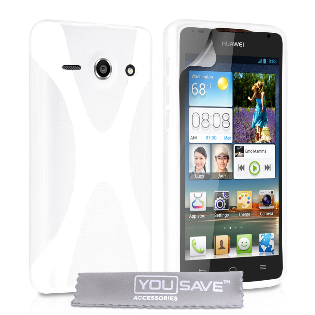 YouSave Huawei Ascend Y530 Silicone Gel X-Line Case - White