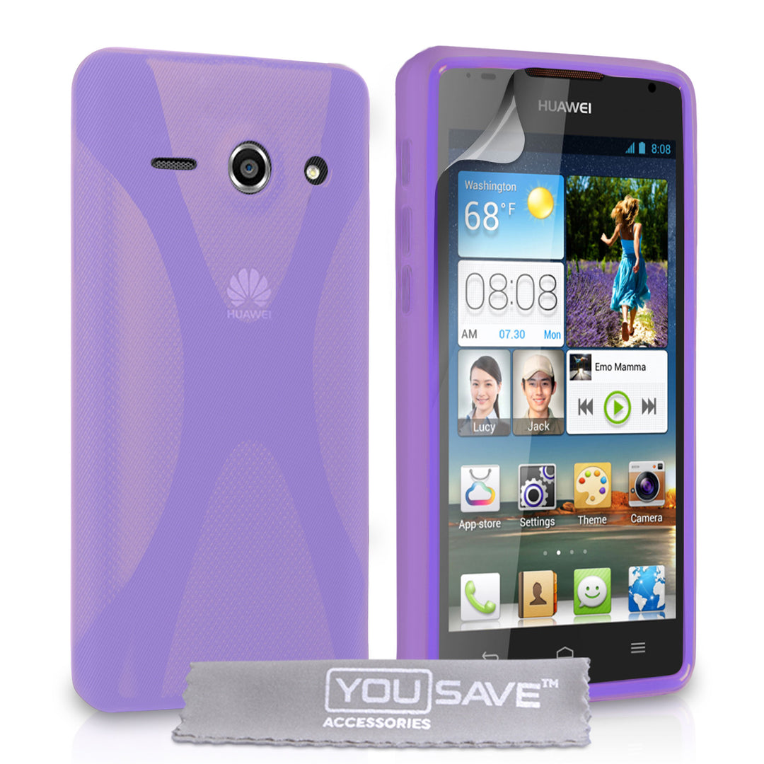 YouSave Huawei Ascend Y530 Silicone Gel X-Line Case - Purple