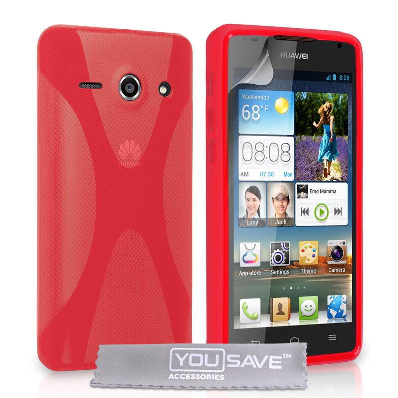YouSave Accessories Huawei Ascend Y530 Silicone Gel X-Line Case - Red