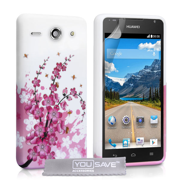YouSave Accessories Huawei Ascend Y530 Floral Bee Silicone Gel Case