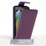 YouSave Huawei Ascend Y530 Leather-Effect Flip Case - Purple
