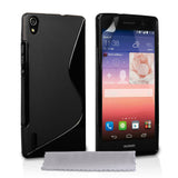 Caseflex Huawei Ascend P7 Silicone Gel S-Line Case - Black